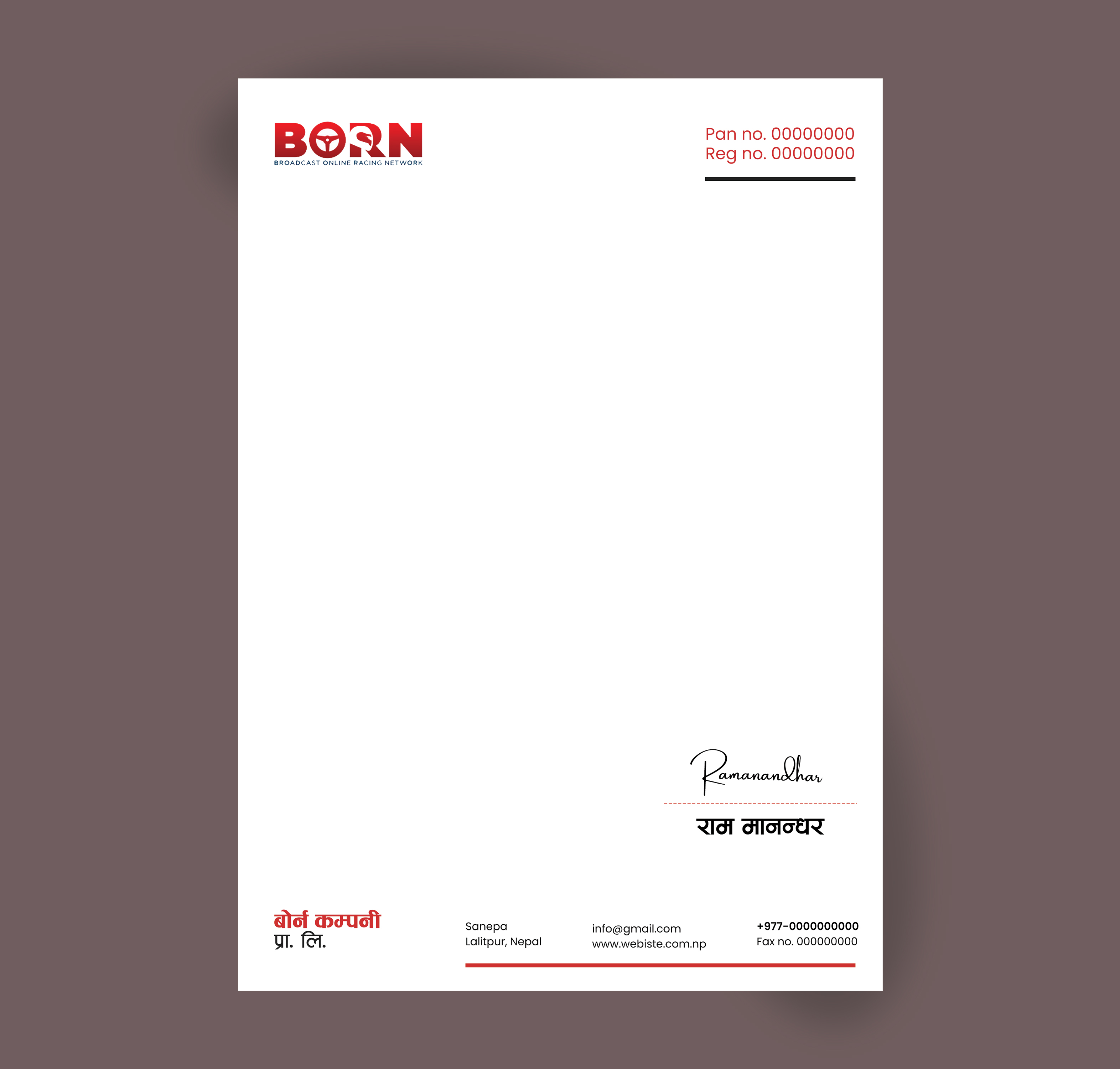 Clean & Modern Letterhead Template